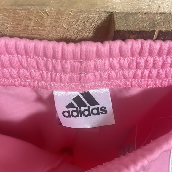 Adidas Pink Polar Fleece Sweatpants White Stripes bottoms NEW Sz 24Mos - Picture 9 of 11